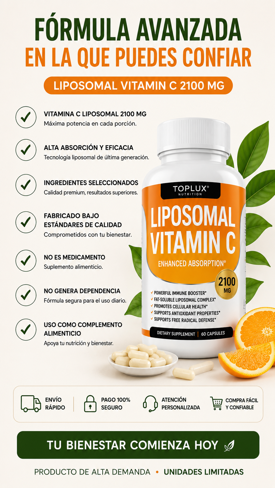 Potencia tus Defensas con Vitamina C Liposomal