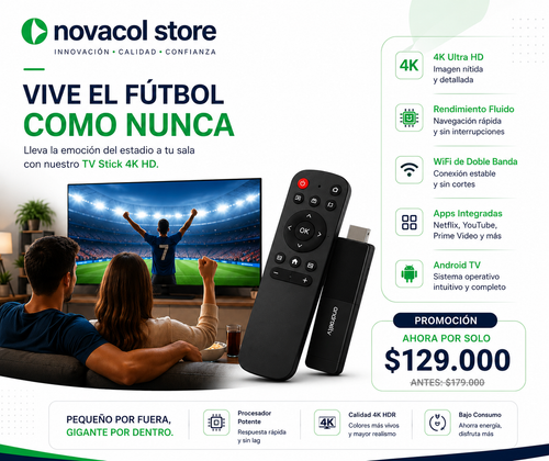 Convierte cualquier televisor con HDMI en un Smart TV en cuestión de minutos.