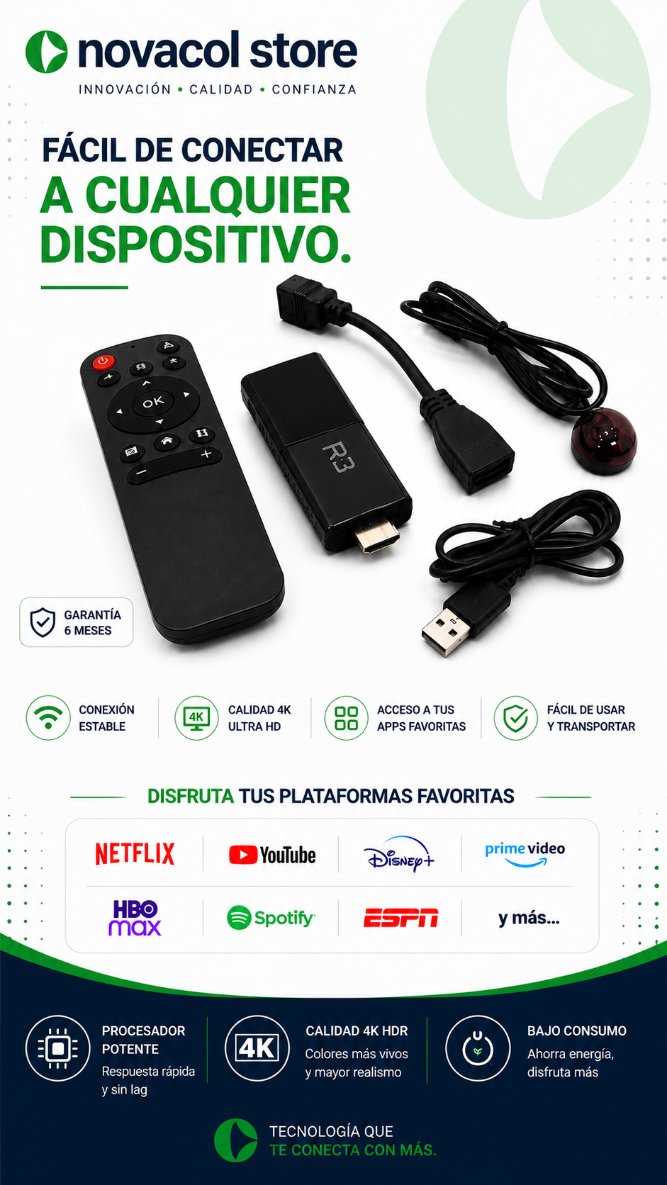 Convierte cualquier televisor con HDMI en un Smart TV en cuestión de minutos.